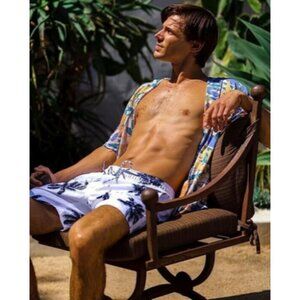 MaaMgic Men's Swim Trunks, Quick Dry Shorts with Mesh Lining Palm 2XL